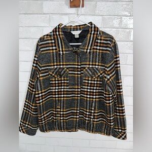Christopher & Banks Women's Long Sleeve Wool Blend Plaid Outdoors  Petite XL